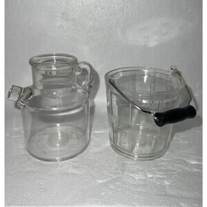 VINTAGE VICTOR GOLDMAN ACRYLIC BUCKET AND MILK CAN SALT AND PEPPER SHAKERS